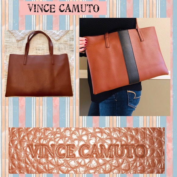 Vince Camuto Handbags - NWOT  VINCE CAMUTO VEGAN LTHR CARAMEL LUCK TOTE